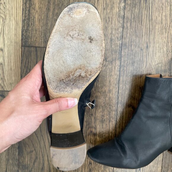Mansur Gavriel Black Leather Ankle Boots Block Heel Size 39.5 - Picture 9 of 12